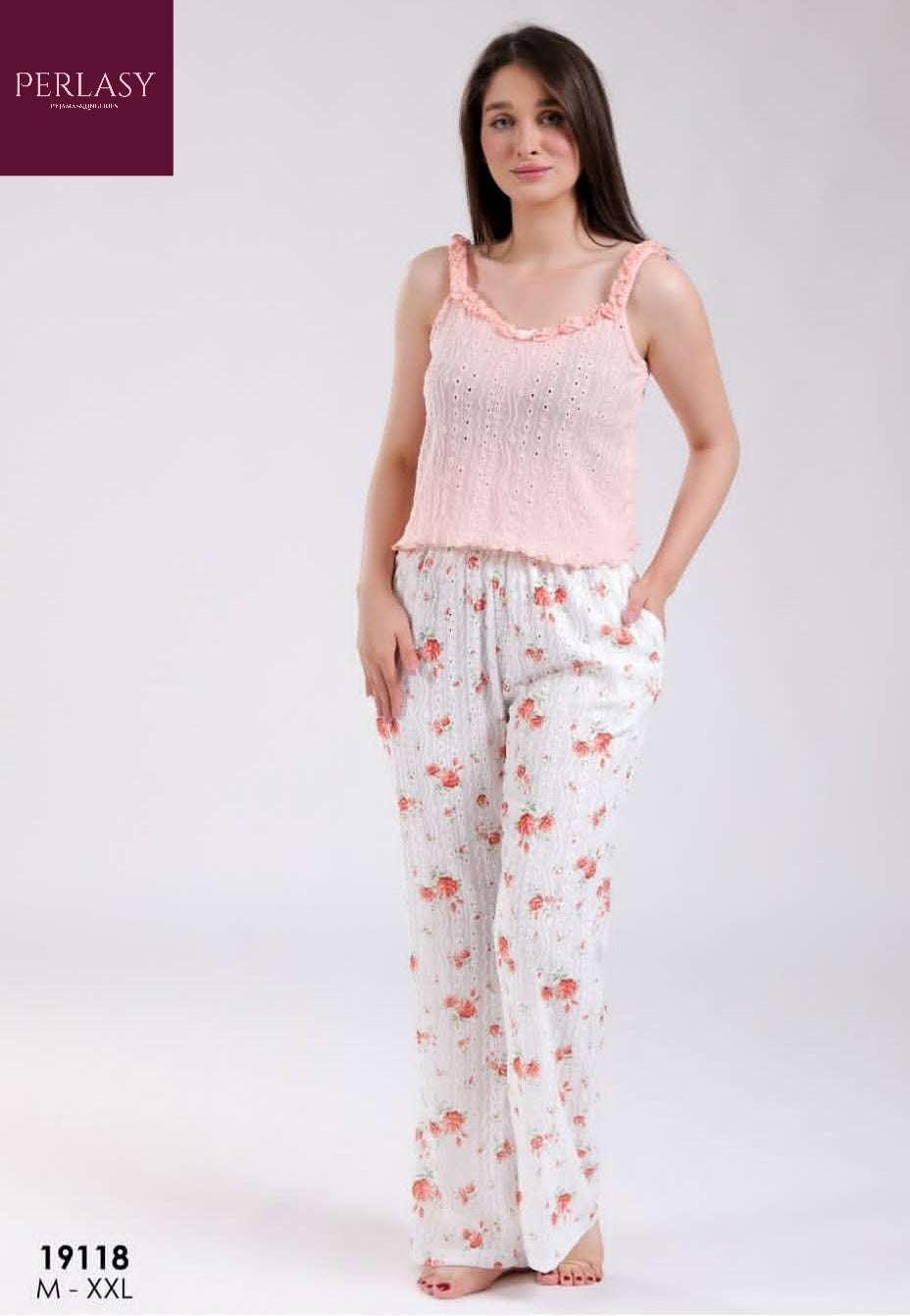 Pyjama fleurie sans manches