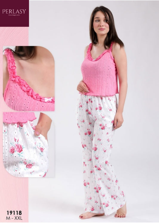 Pyjama fleurie sans manches